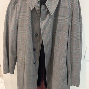 JCPenney Men's Classic Gray Check Trench Coat